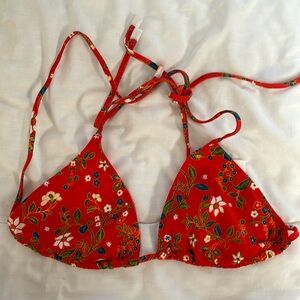BNWT Tory Burch orange batik triangle string bikini size Extra Small